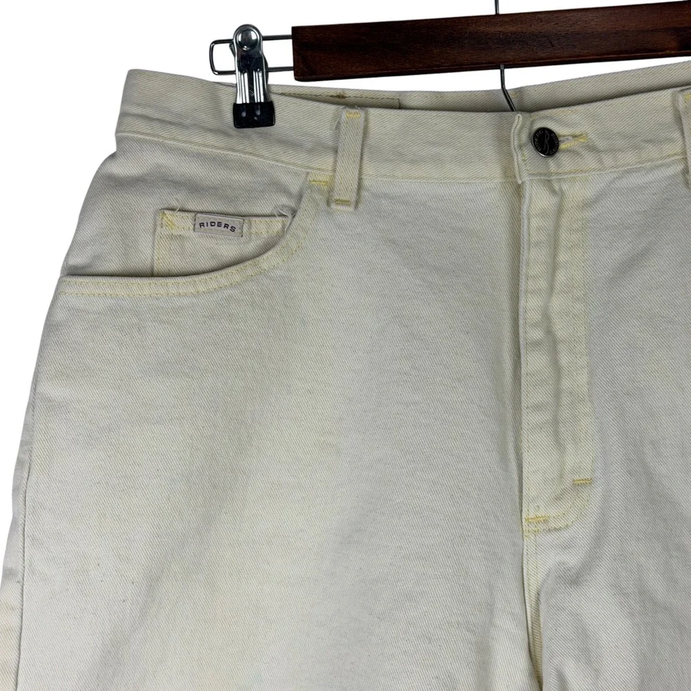 Riders by Lee Women's 18M Vintage‎ High Waisted Denim Shorts Cream Yellow